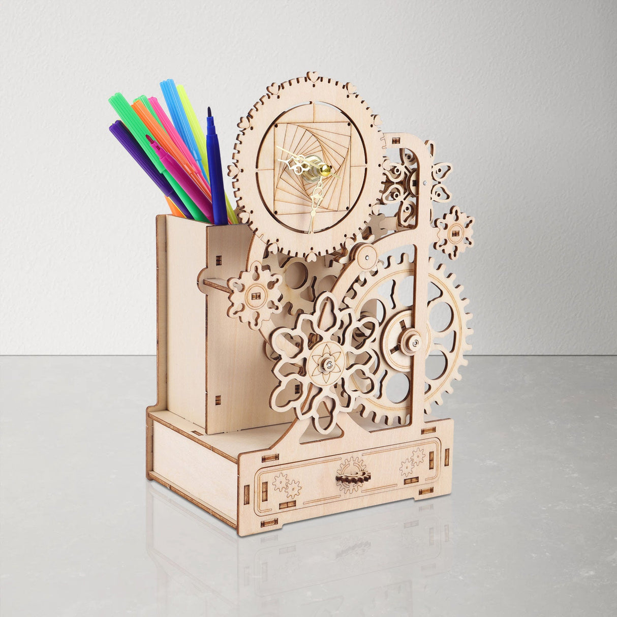 3D Wooden Music Box Clock