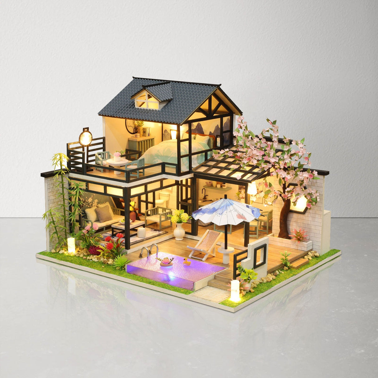 DIY Dollhouse Kit,Vintage Courtyard