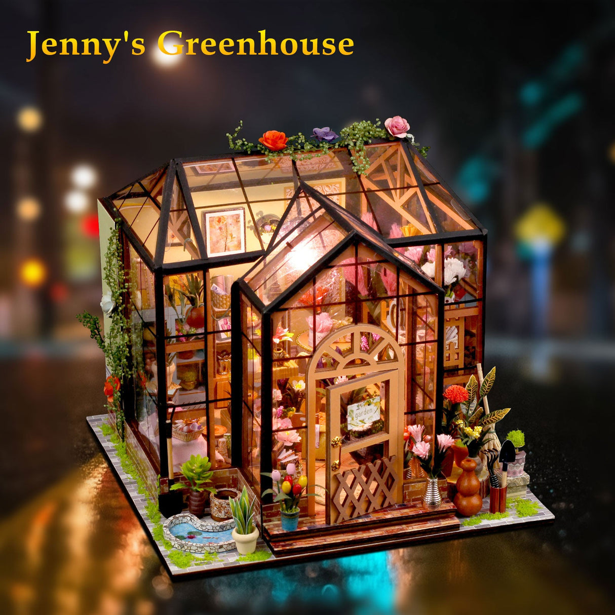 DIY Dollhouse Kit, Jenny Greenhouse Flower Shop