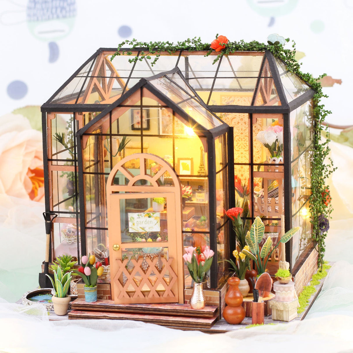 DIY Dollhouse Kit, Jenny Greenhouse Flower Shop