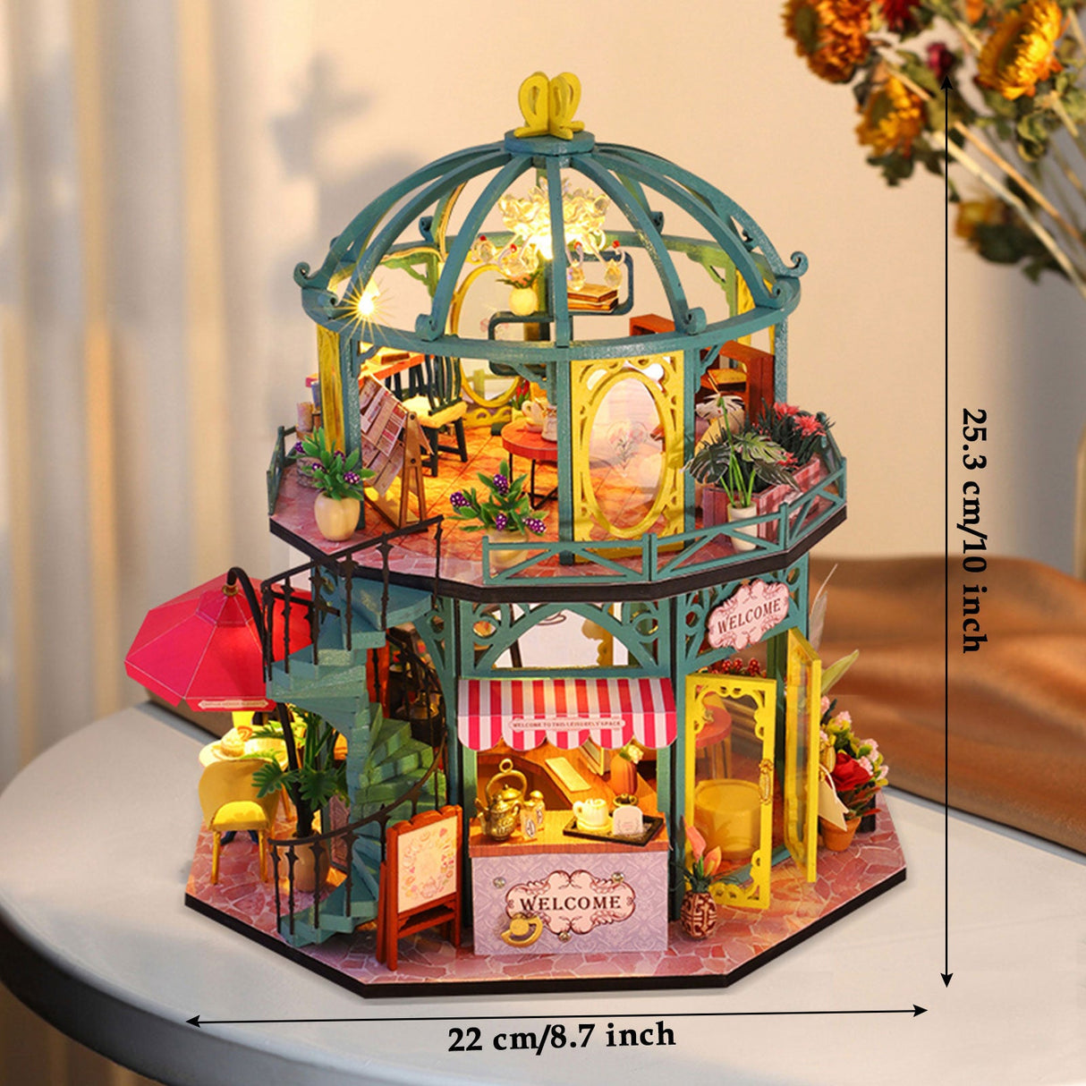 DIY Dollhouse Kit, Coffee Shop Flowers Shop
