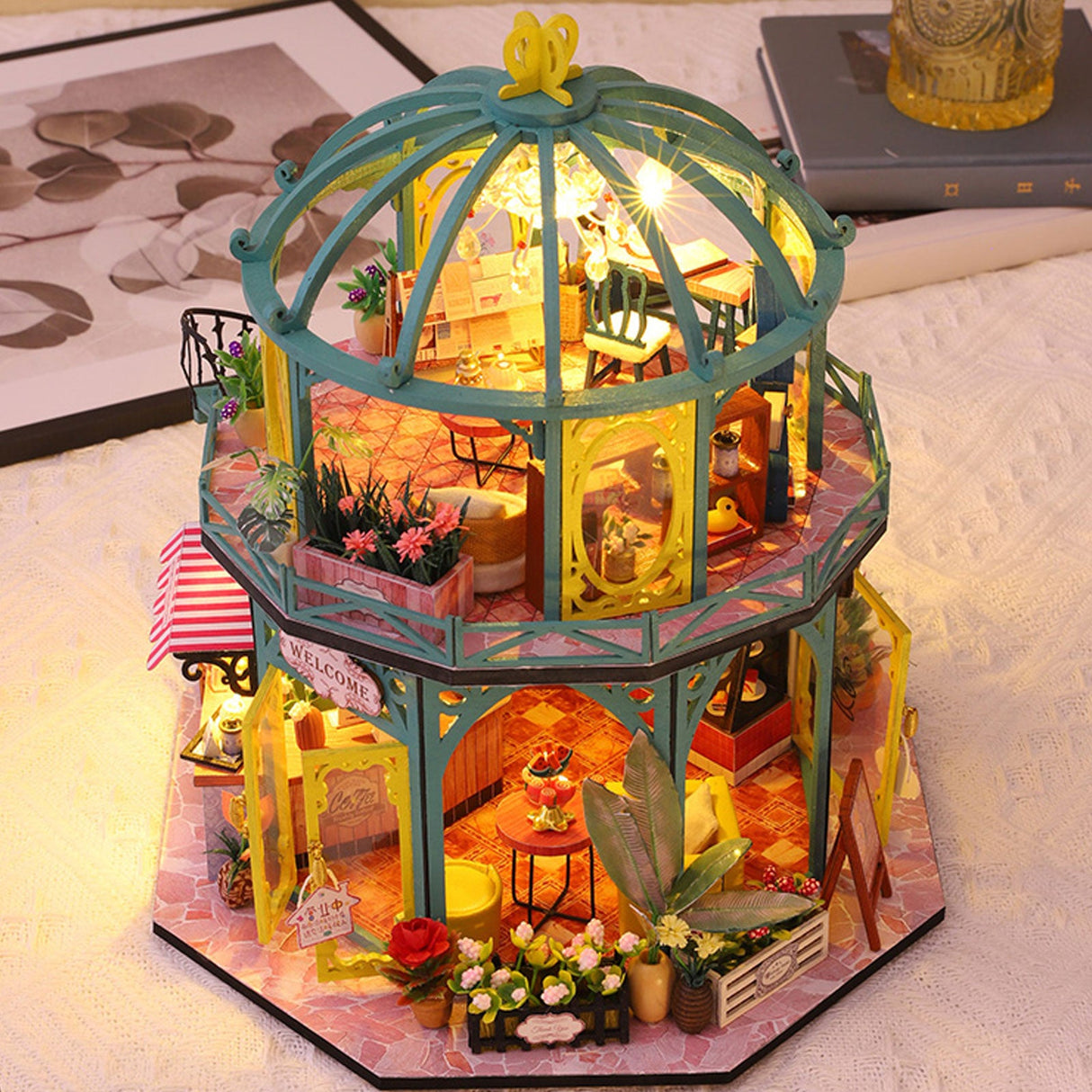 DIY Dollhouse Kit, Coffee Shop Flowers Shop