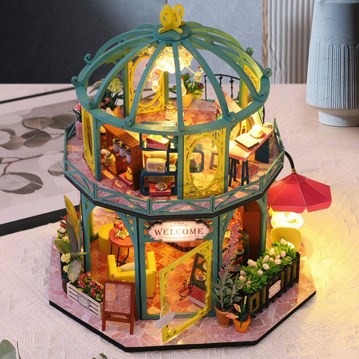 DIY Dollhouse Kit, Coffee Shop Flowers Shop