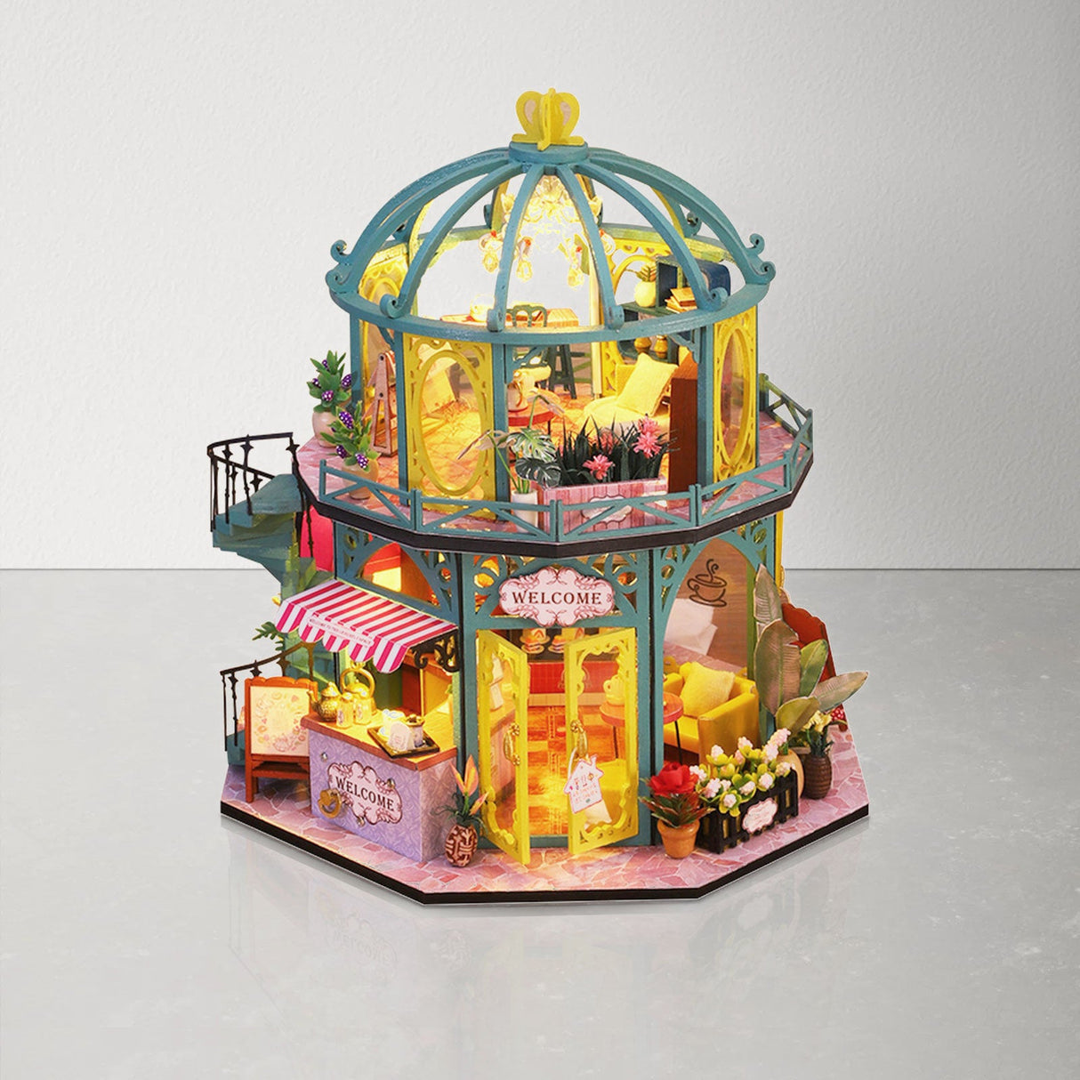 DIY Dollhouse Kit, Coffee Shop Flowers Shop