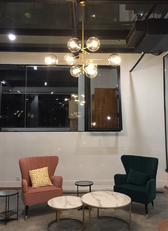 GLASS GLOBE MOBILE CHANDELIER