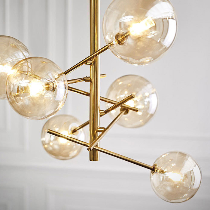 GLASS GLOBE MOBILE CHANDELIER