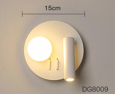 Bedside lamp led reading wall lamp with Double switches