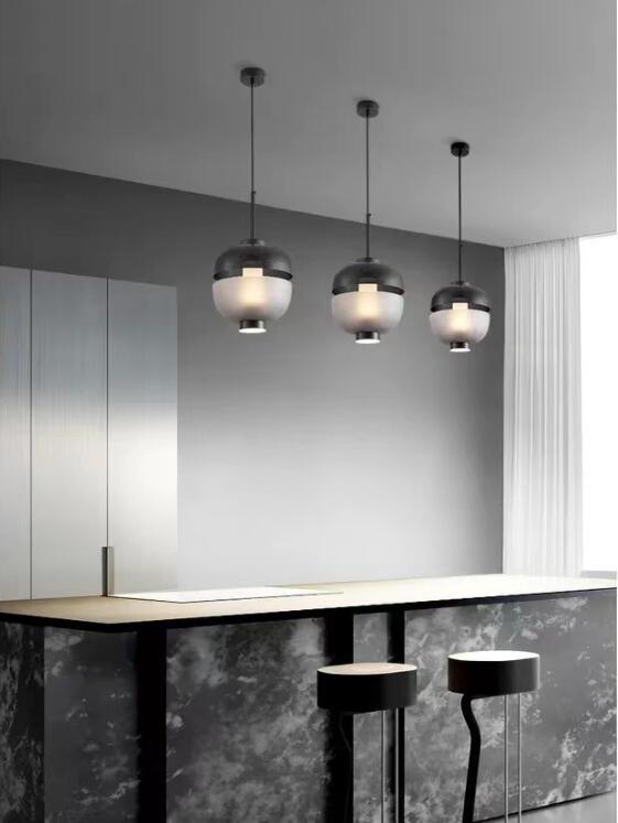 Frosted Glass Black Pendant Lighting