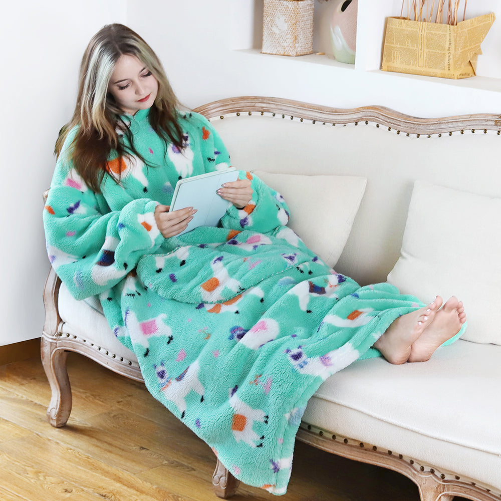 Alpaca Oversized Hoodie Wearable Blanket