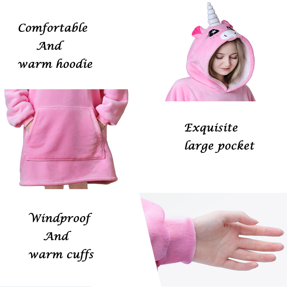Unicorn Oversized Hoodie Wearable Blanket
