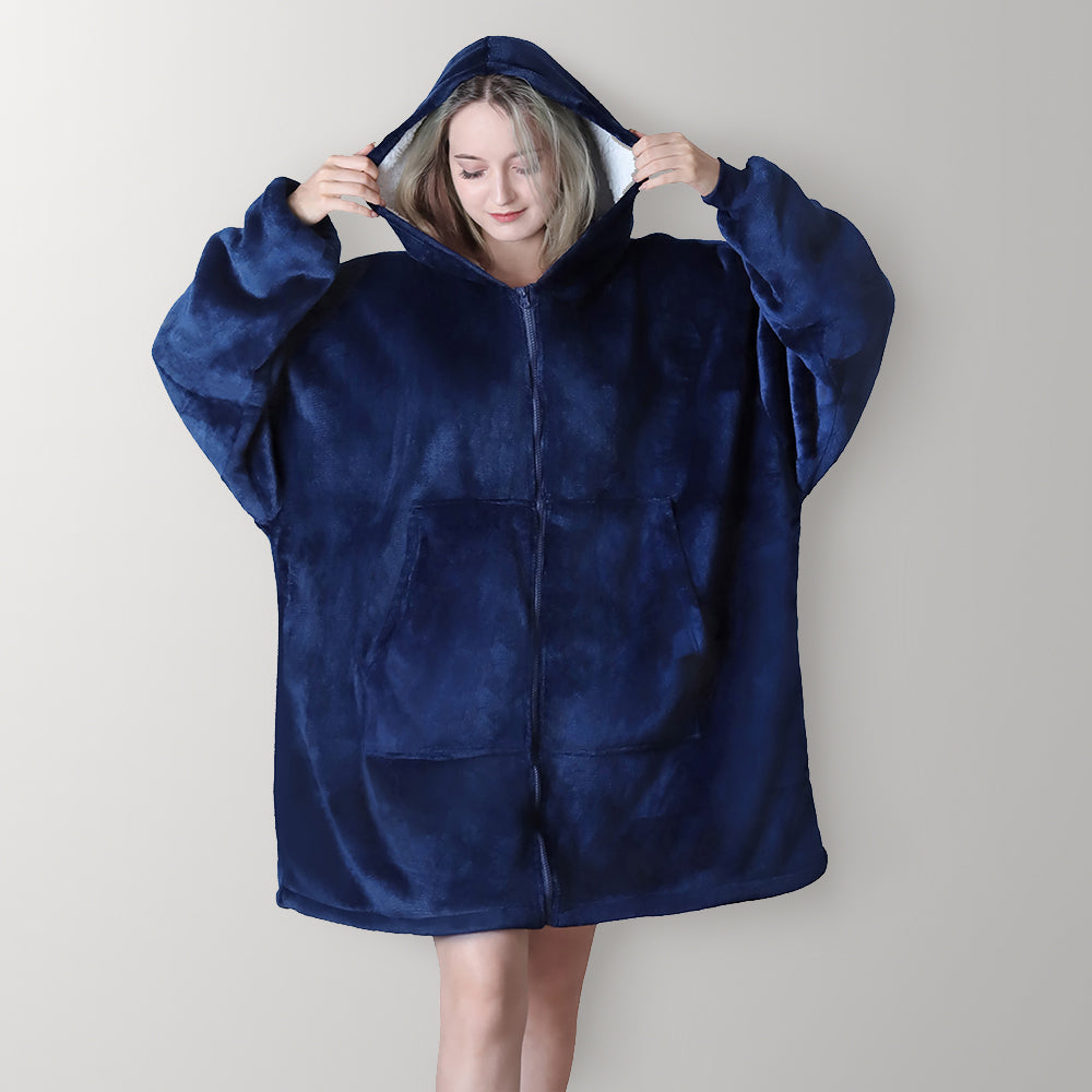Zip Up Oversized Hoodie Wearable Blanket