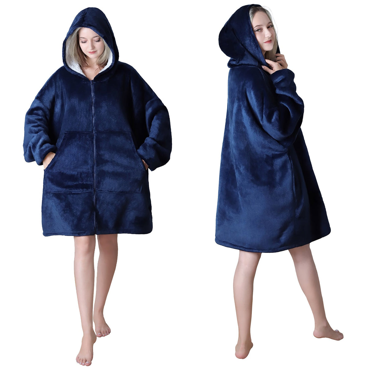 Zip Up Oversized Hoodie Wearable Blanket