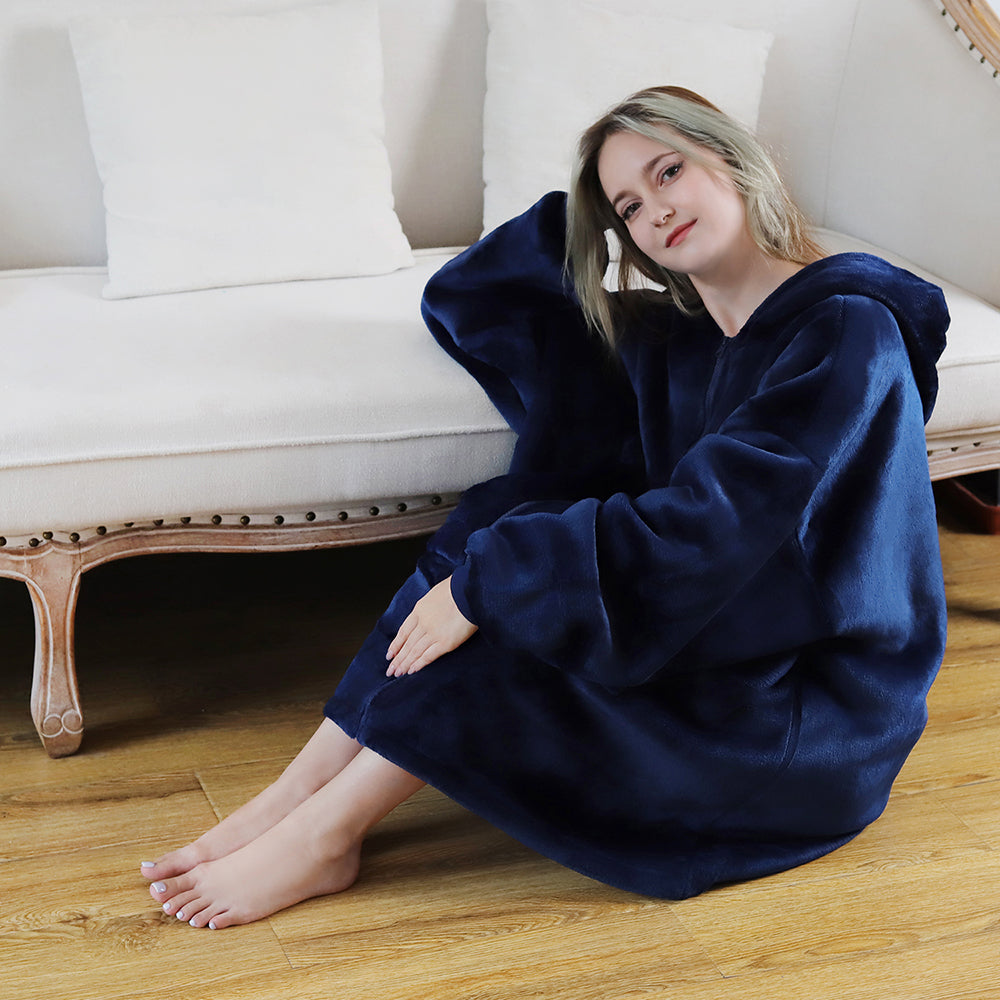 Zip Up Oversized Hoodie Wearable Blanket