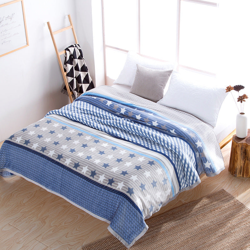 Blue Star Stripe Fleece Blanket