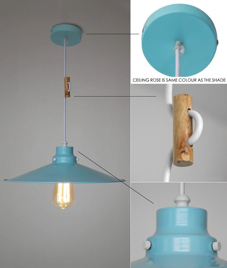 Latte Colourful Loft Industrial Pendant Light