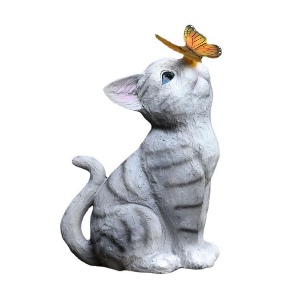 Solar LED Cat Statue Garden Light