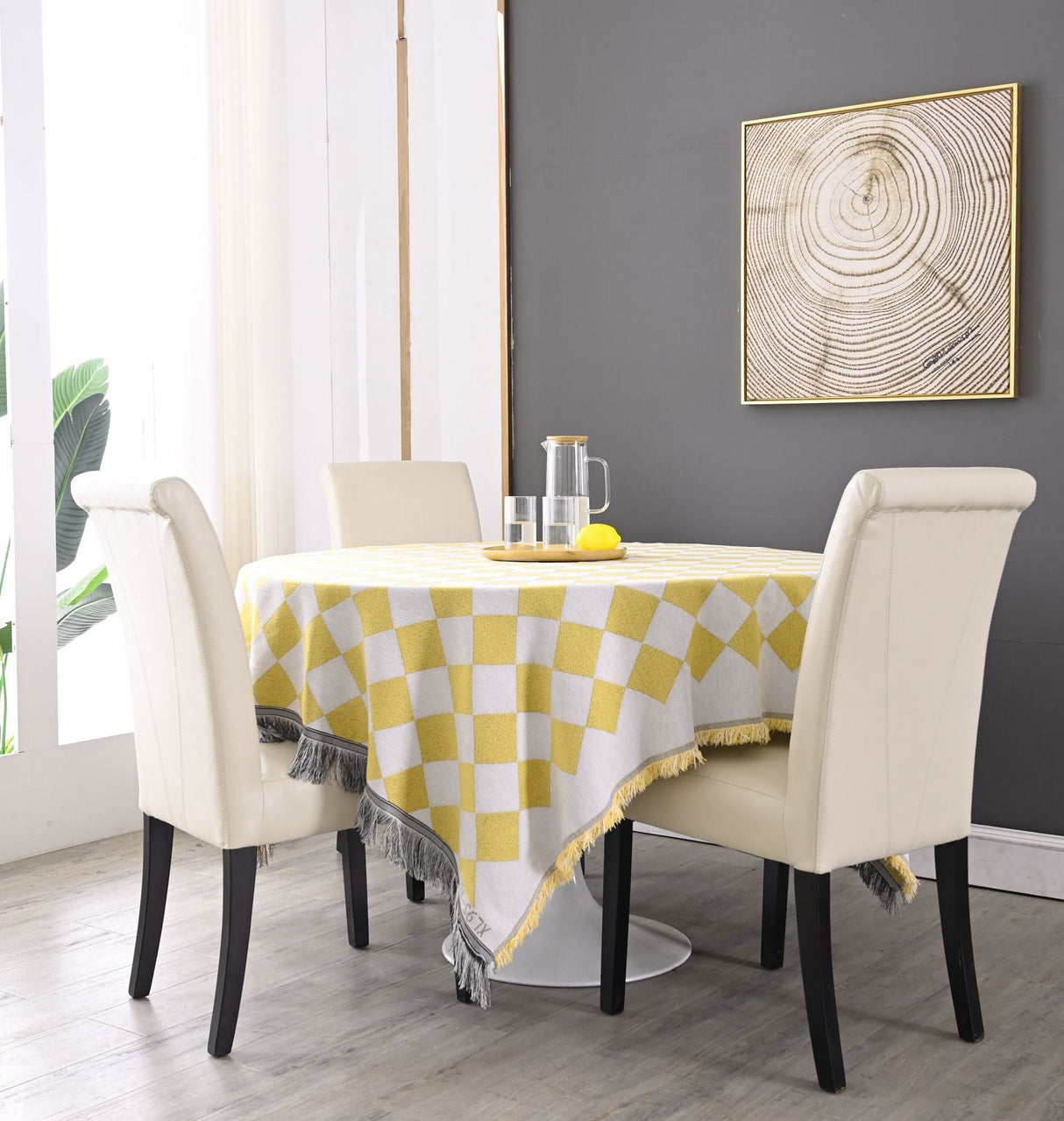 Indie Black And White Checkerboard Tablecloth