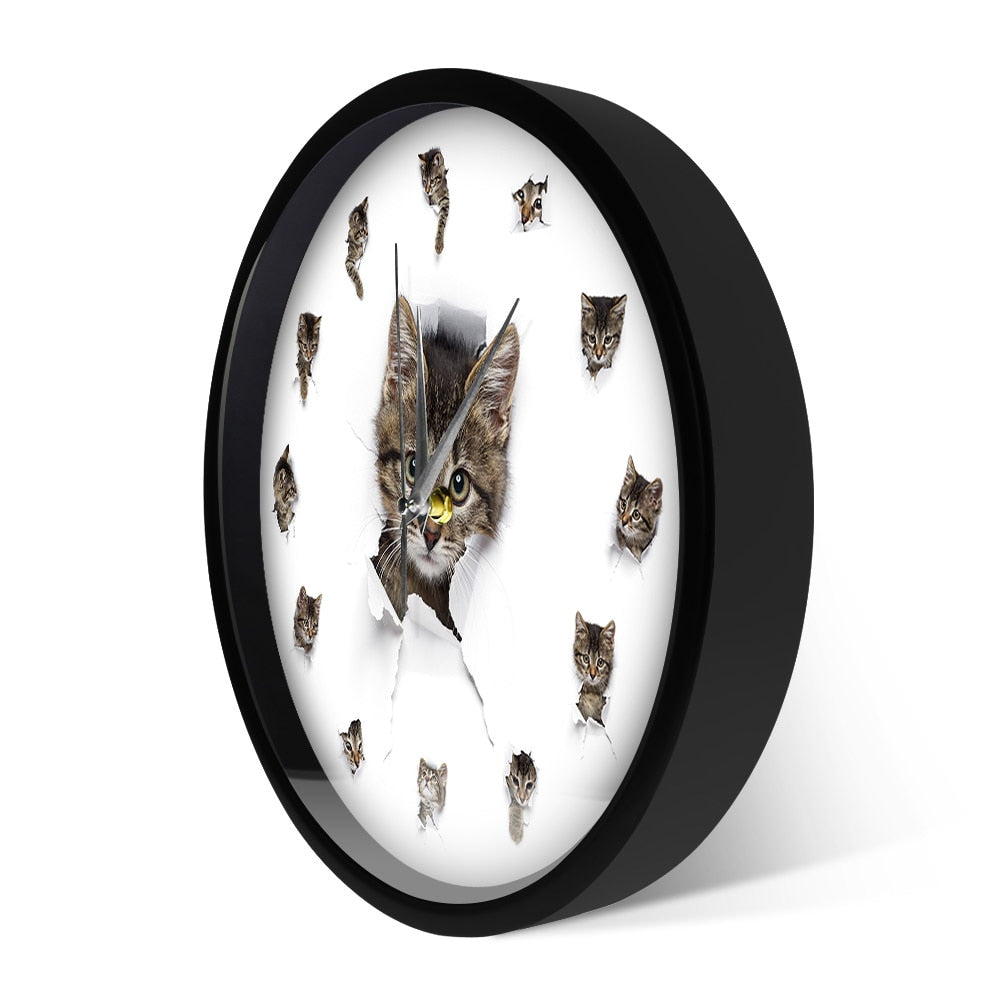 Modern Cat Wall Clock Decor