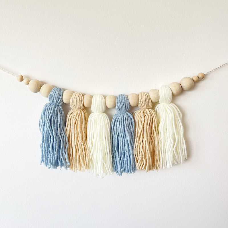 Boho Tassel Wooden Wall Hanging