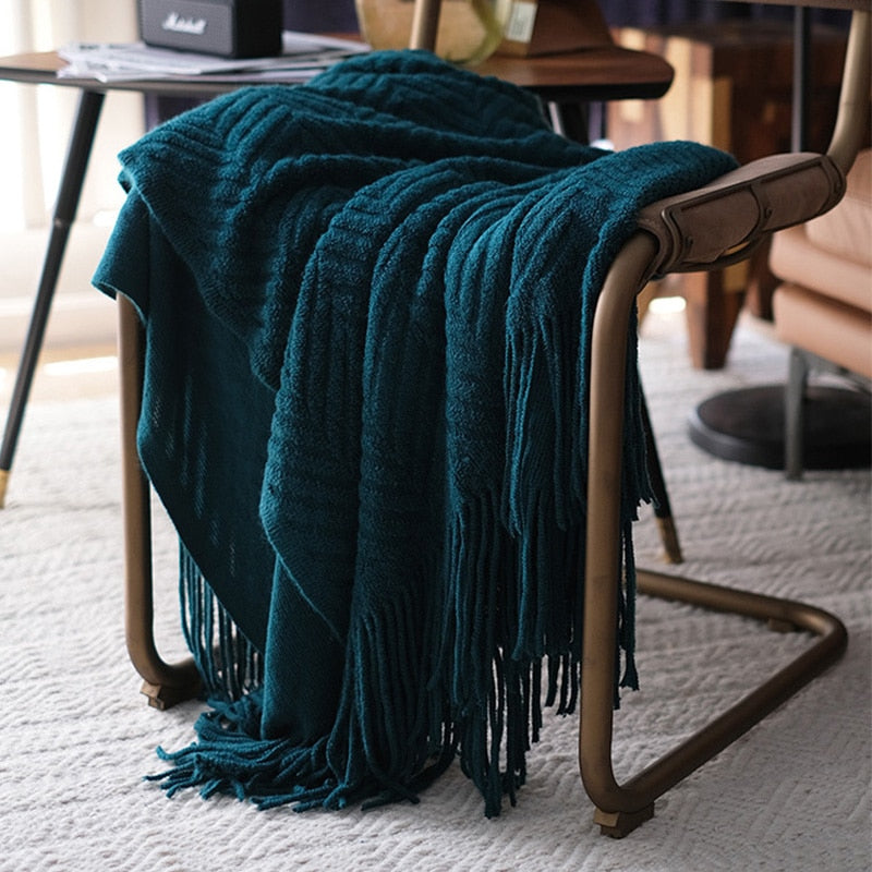 Zig-Zag Throw Blanket Dark Academia