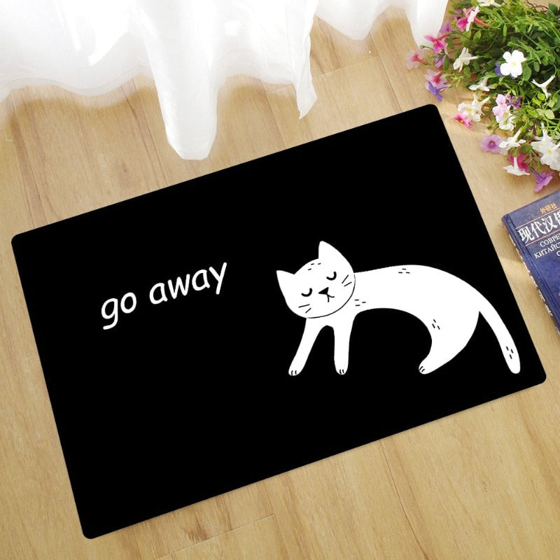 Go Away Doormat Cat Rug
