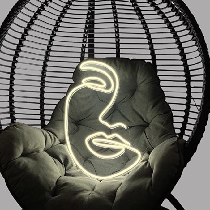 Neon Lights Mysterious Face