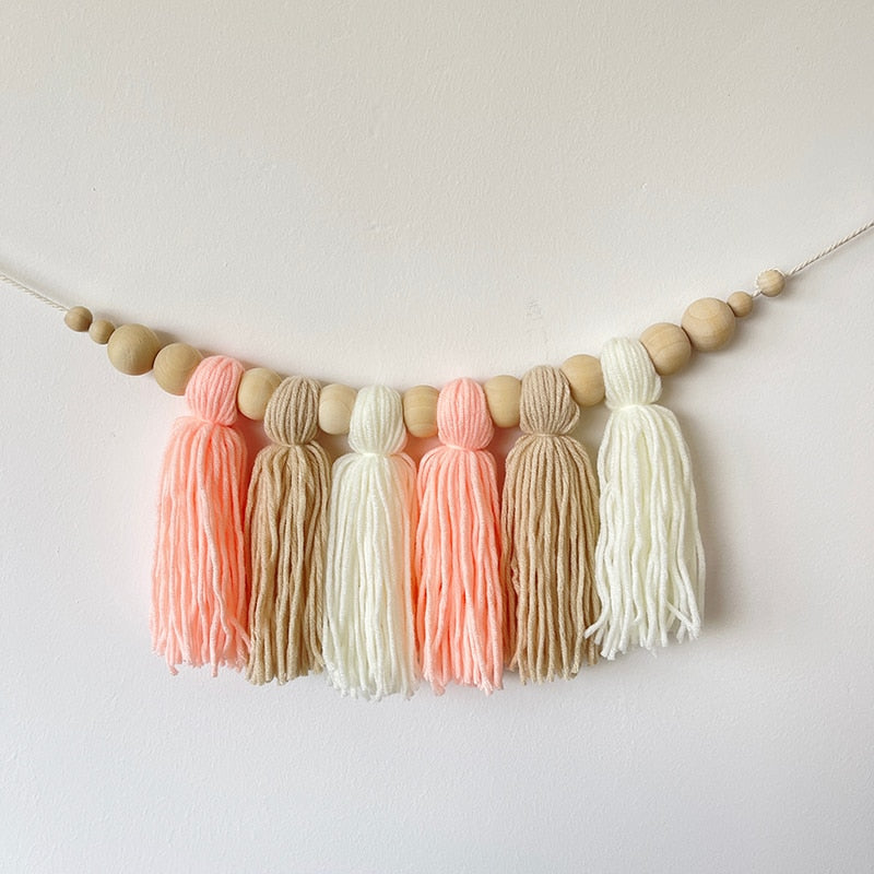 Boho Tassel Wooden Wall Hanging