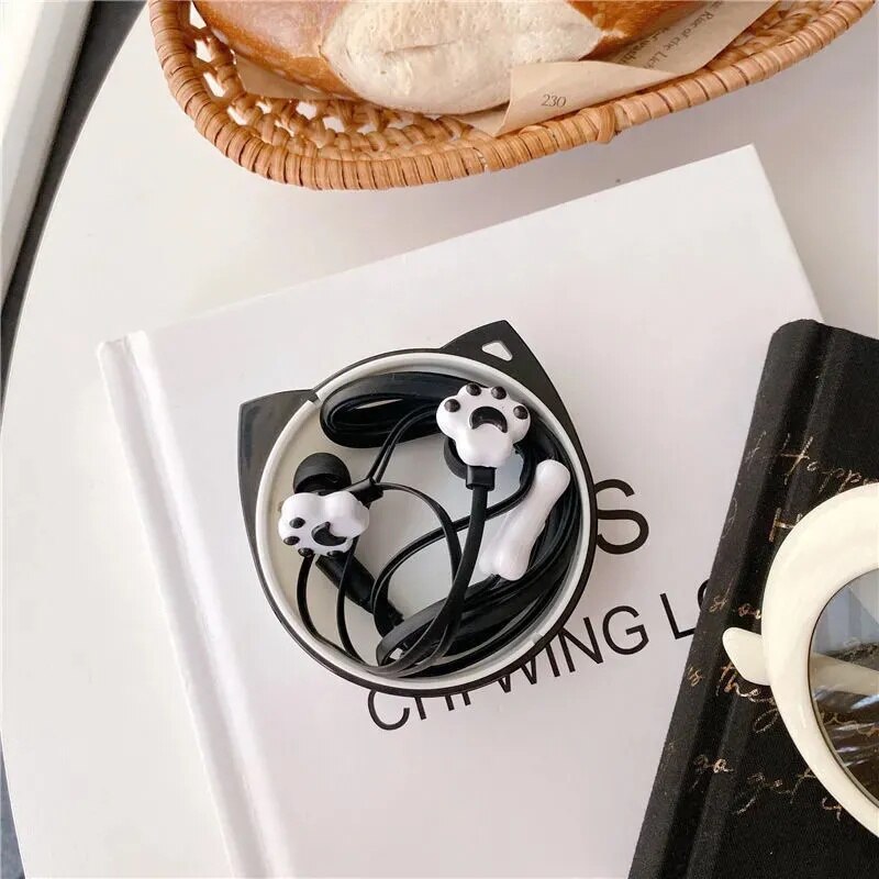 Cute Cat Paw Wired Earphone