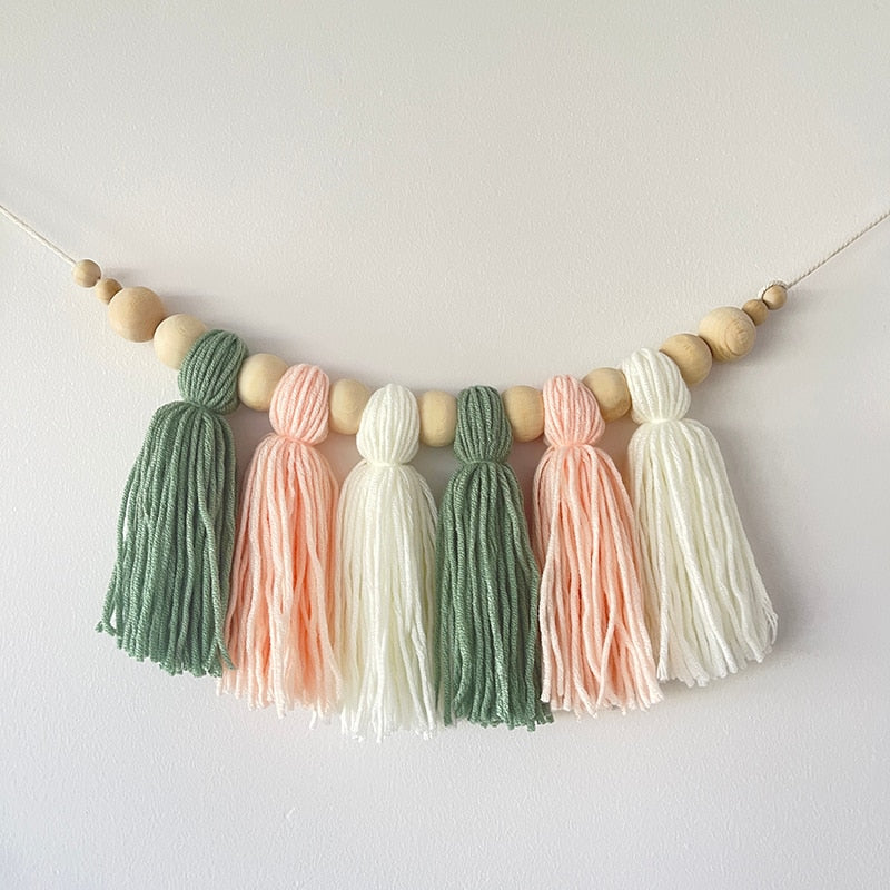 Boho Tassel Wooden Wall Hanging