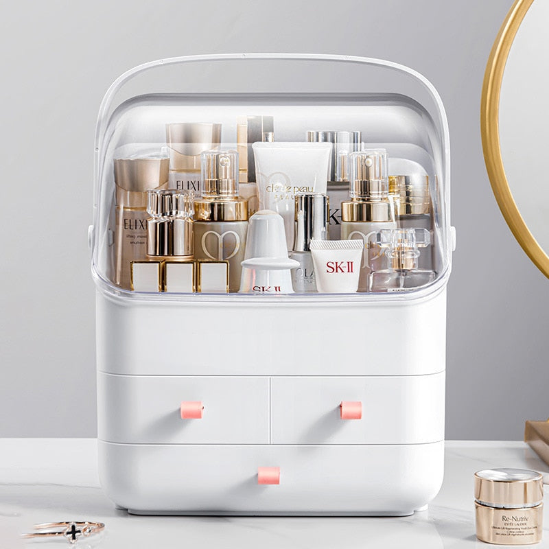 Aesthetic Transparent Desktop Makeup Organizer