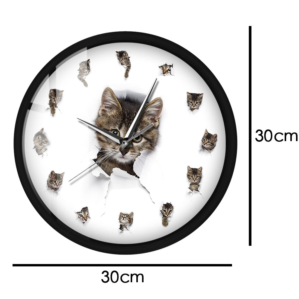 Modern Cat Wall Clock Decor