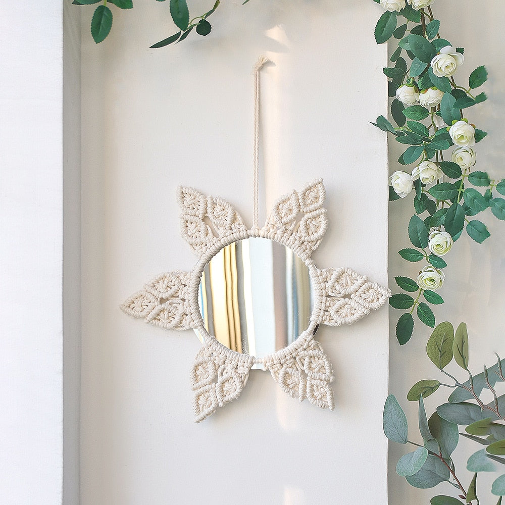 Boho Wall Hanging Round Mirror