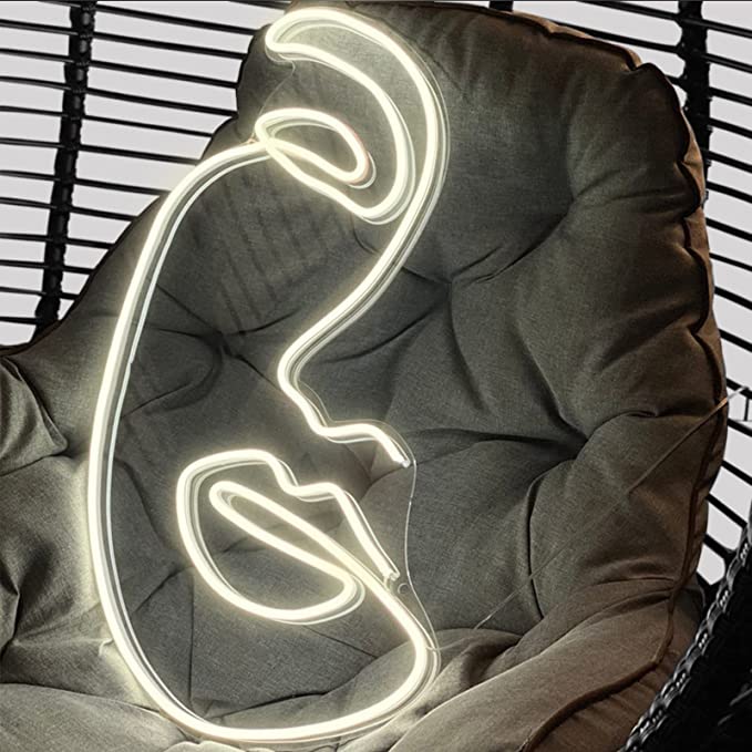 Neon Lights Mysterious Face