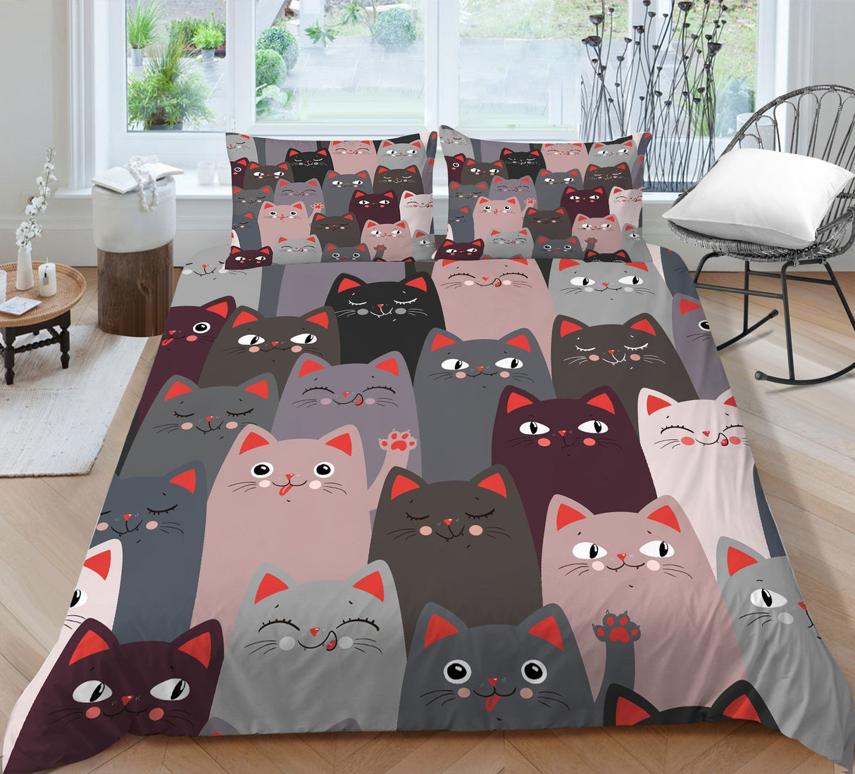 3D Digital Cat Beddings Set