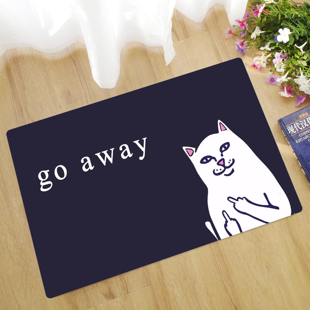 Go Away Doormat Cat Rug