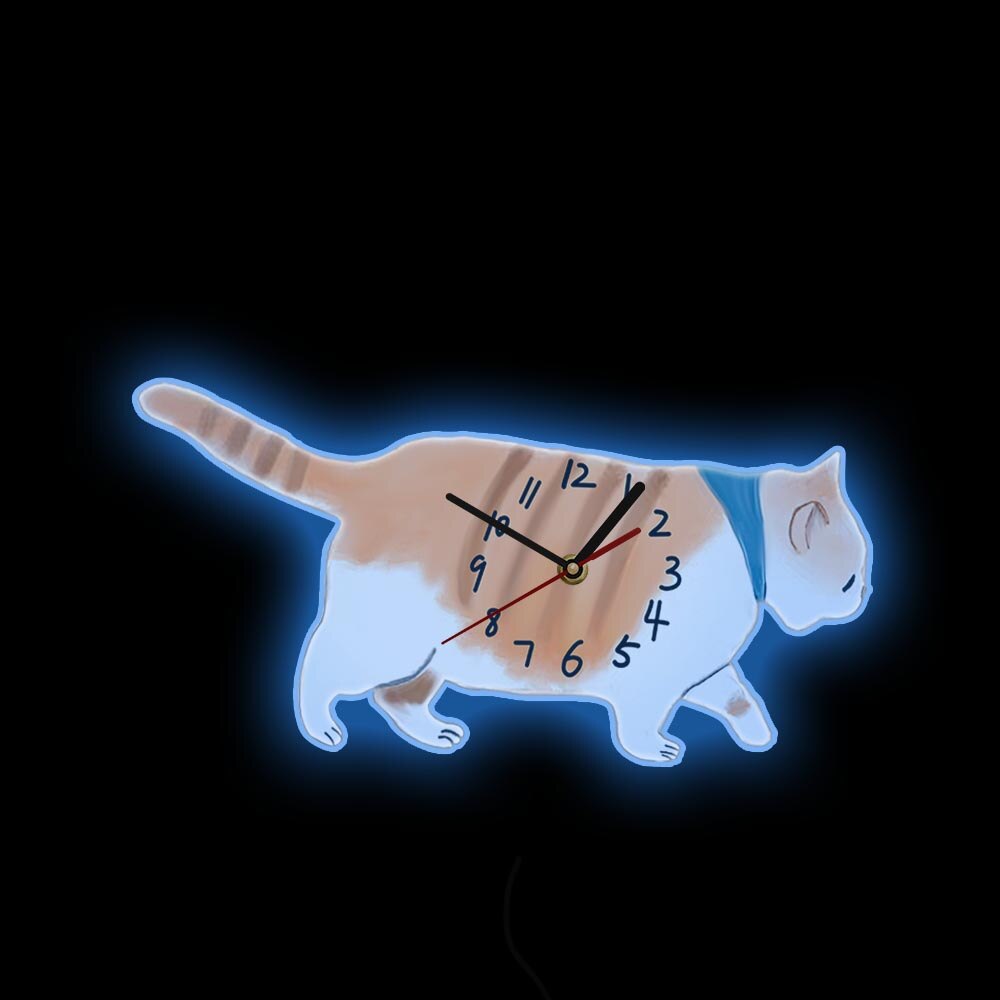 Cartoon Cat Wall Clock Decor