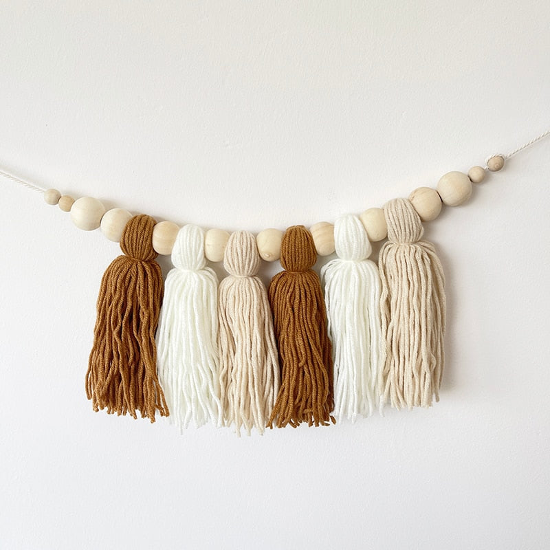 Boho Tassel Wooden Wall Hanging