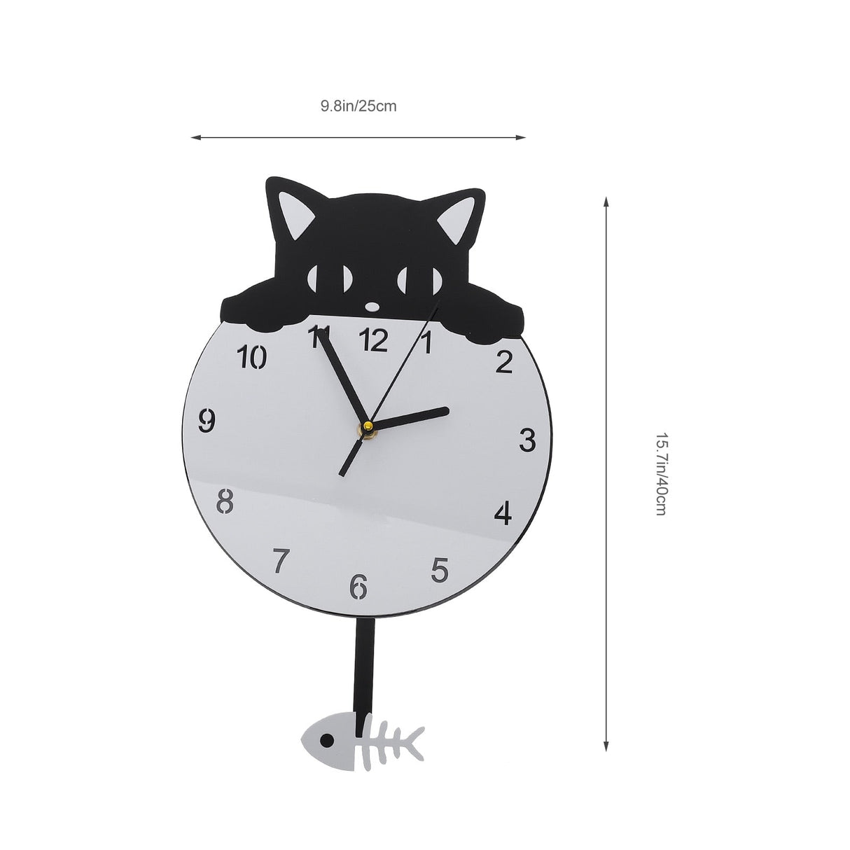 Art Acrylic Hanging Kitten Clock