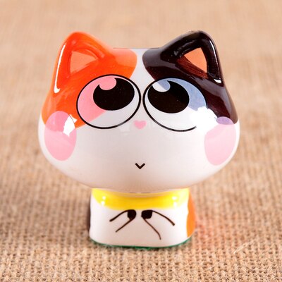 Cute Ceramic Chubby Cat Figurine