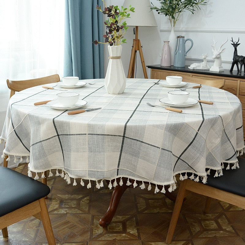 Aesthetic Round Linen Tablecloth