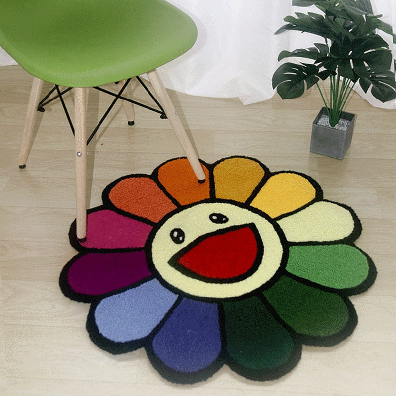 Y2K Flower Round Rug