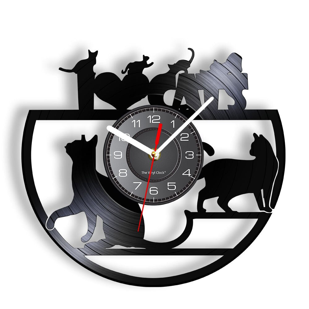 Cat Lover Wall Clock Decor