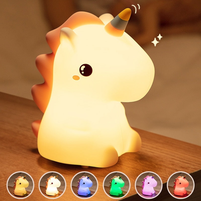 Cute Silicone Dinosaur Night Lamp