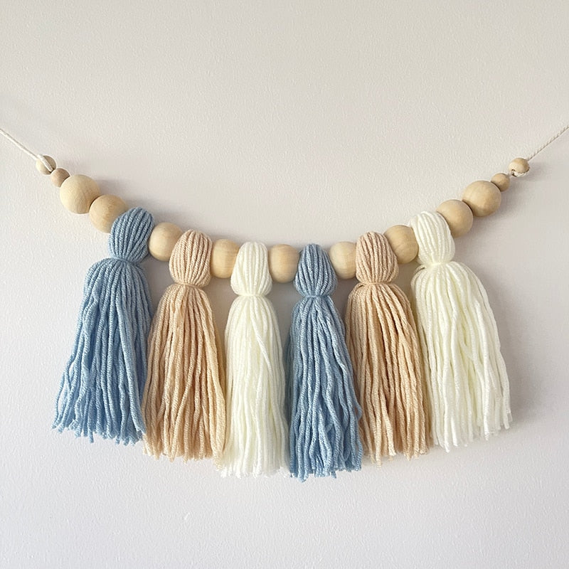 Boho Tassel Wooden Wall Hanging