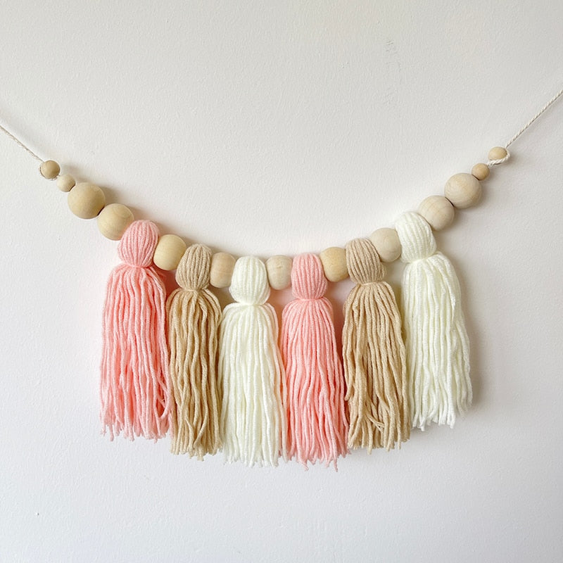 Boho Tassel Wooden Wall Hanging