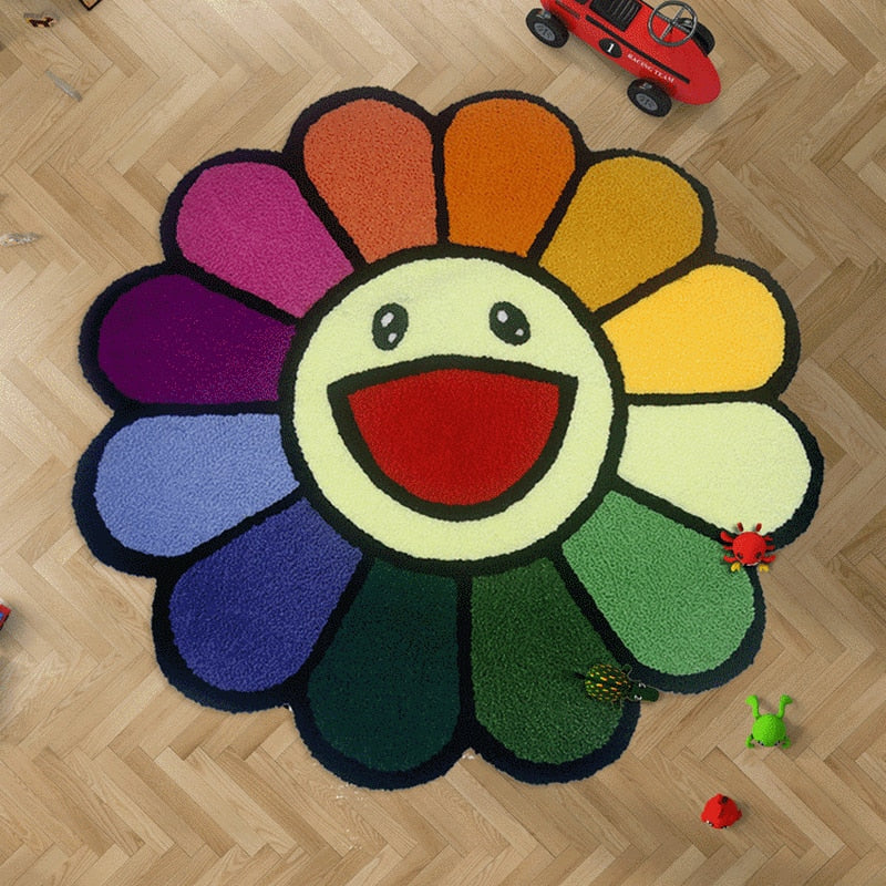 Y2K Flower Round Rug