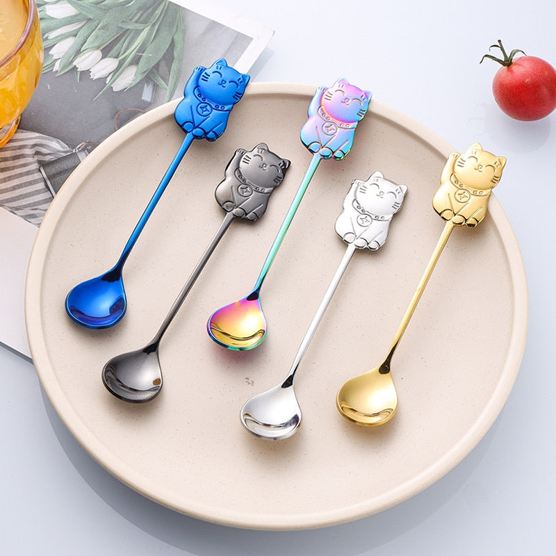 Cartoon Lucky Cat Tea Spoon