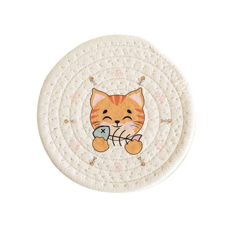 Durable Cat Pattern Coaster