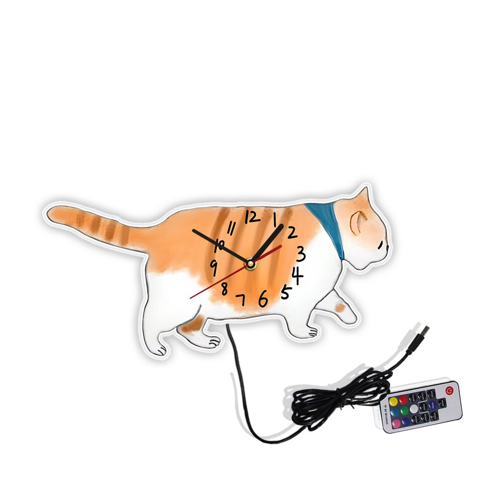 Cartoon Cat Wall Clock Decor