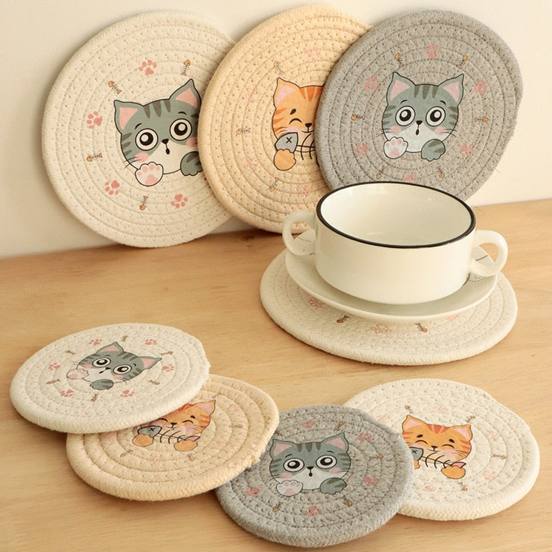 Durable Cat Pattern Coaster
